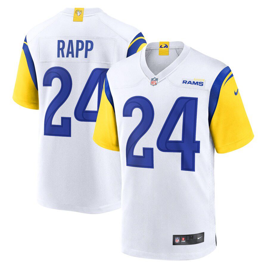 Men Los Angeles Rams 24 Taylor Rapp Nike White Game Alternate NFL Jersey